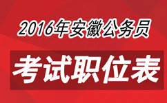 2016年安徽公務員考試職位表